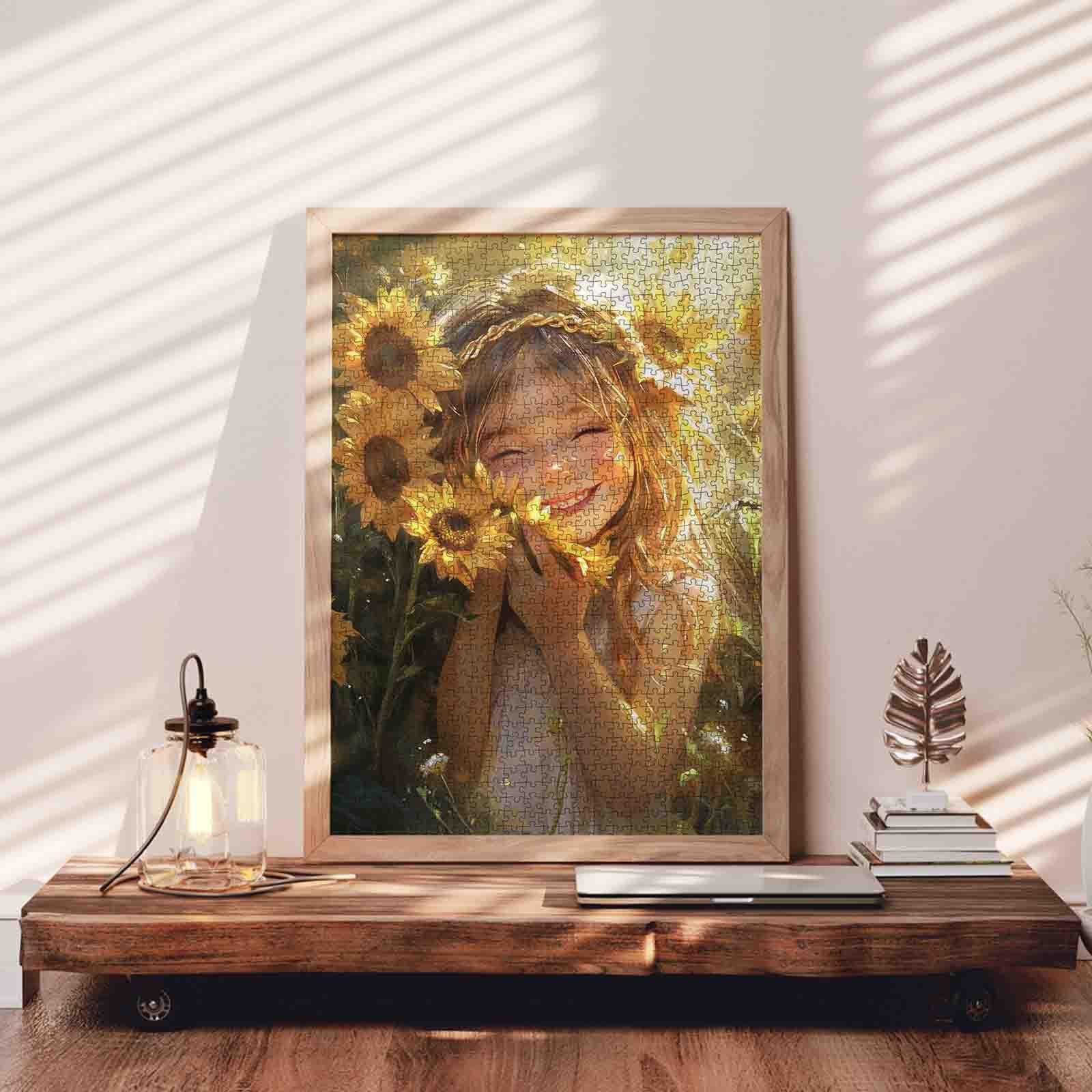 Sunflower Girl Jigsaw Puzzle