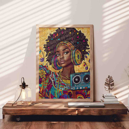 Rock and Roll Girl Jigsaw Puzzle