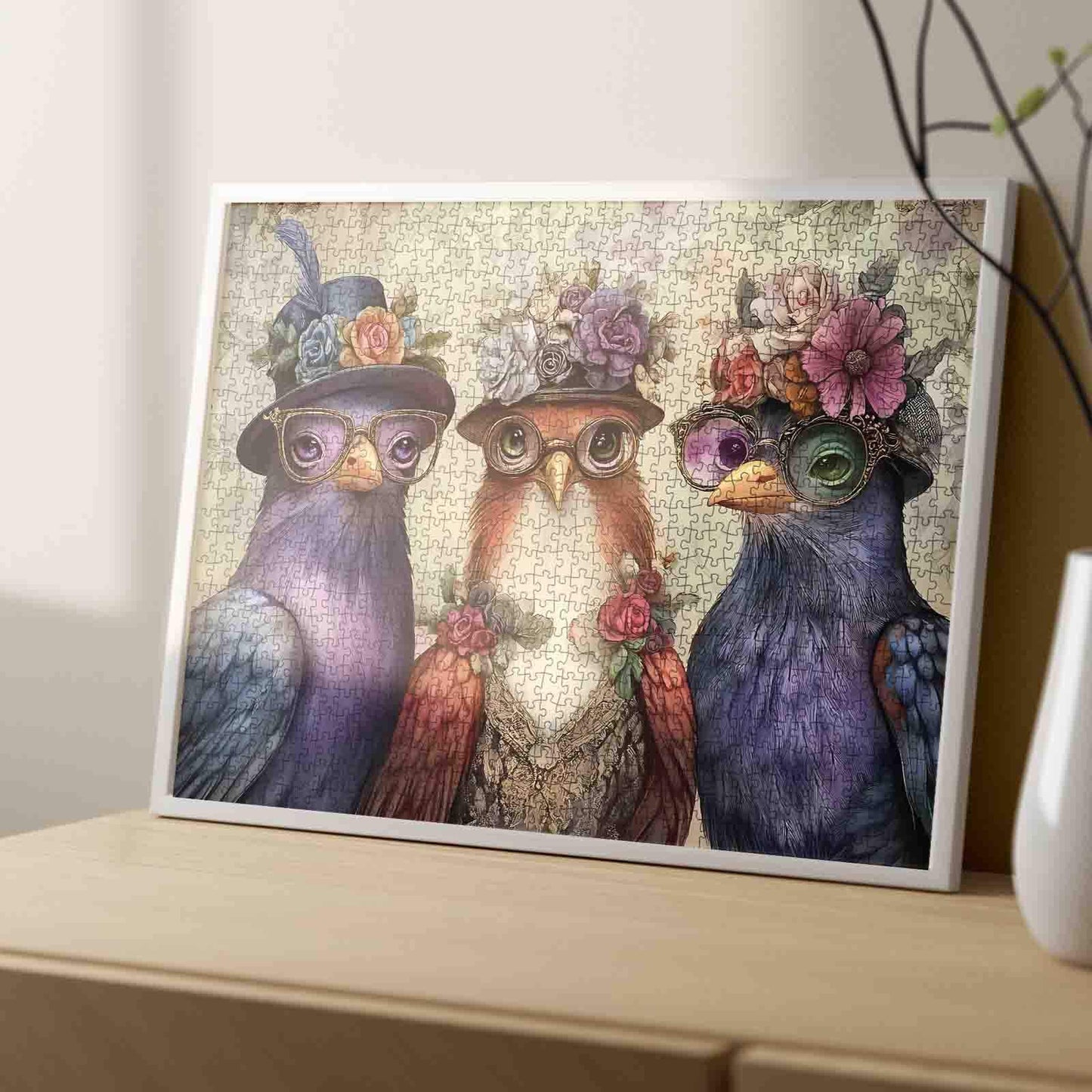 3 Elegant Chickens Jigsaw Puzzle