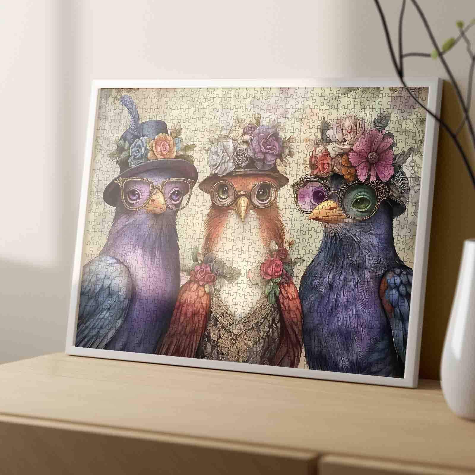 3 Elegant Chickens Jigsaw Puzzle
