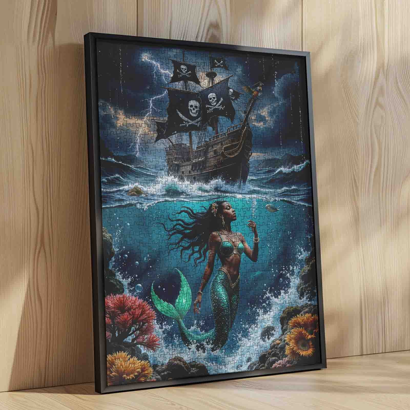 Storm Pirate Ship Mermaid Depths Jigsaw Puzzle