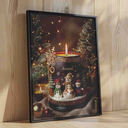 Christmas Candle Snowman Jigsaw Puzzle
