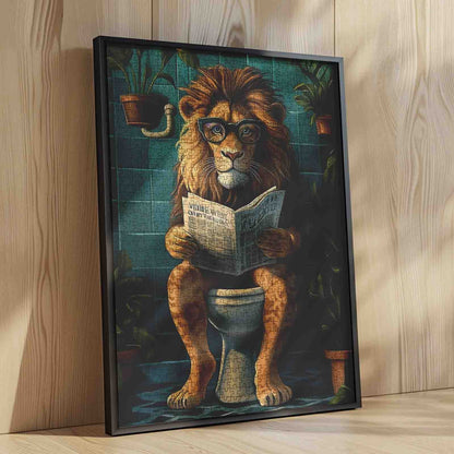 Reading Lion in Bathroom Jigsaw Puzzle
