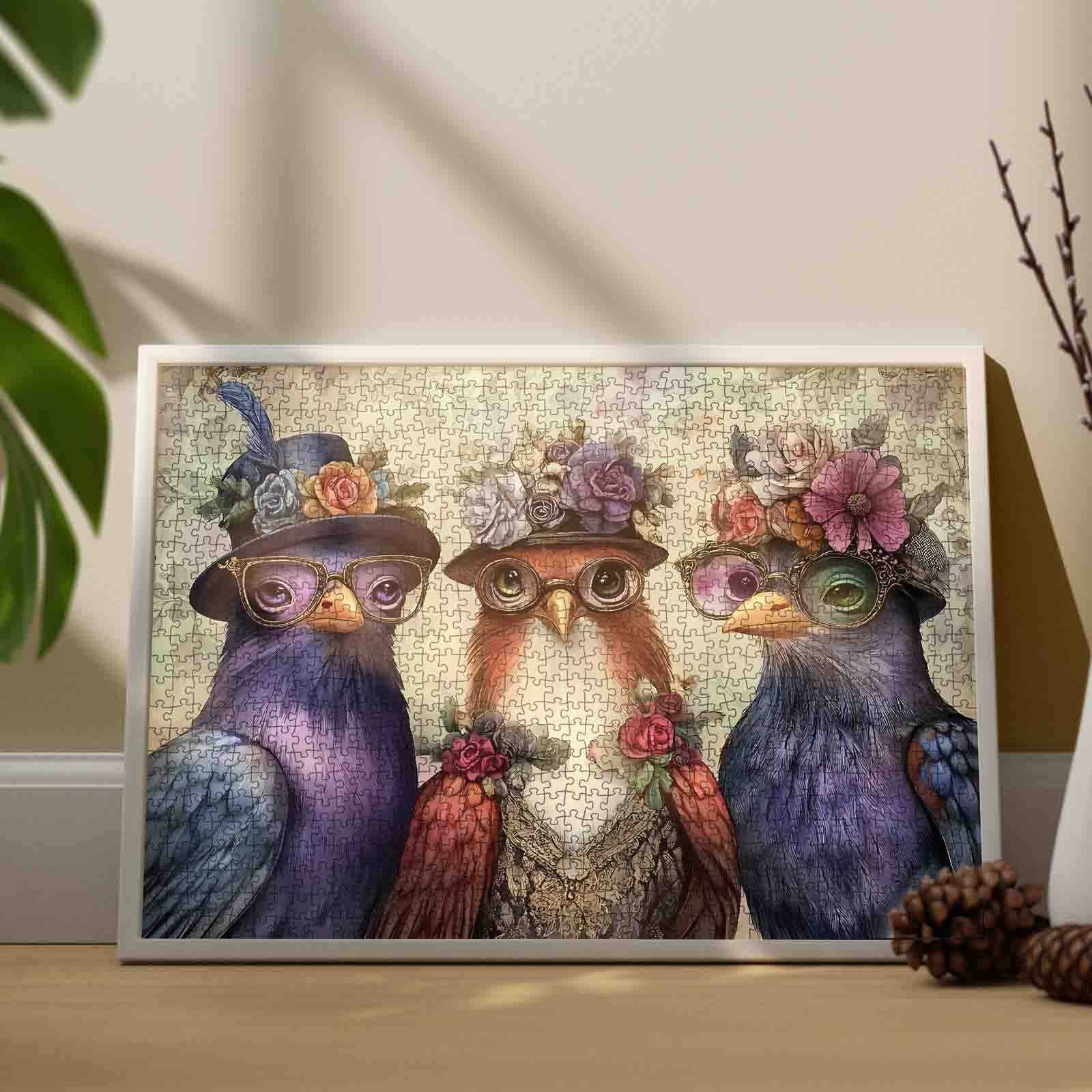 3 Elegant Chickens Jigsaw Puzzle