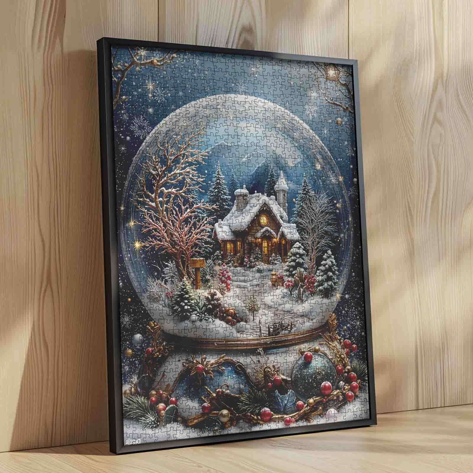 Winter Cottage Snow Globe Jigsaw Puzzle