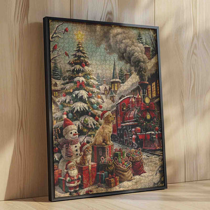 Christmas Train Village Celebration Jigsaw Puzzle