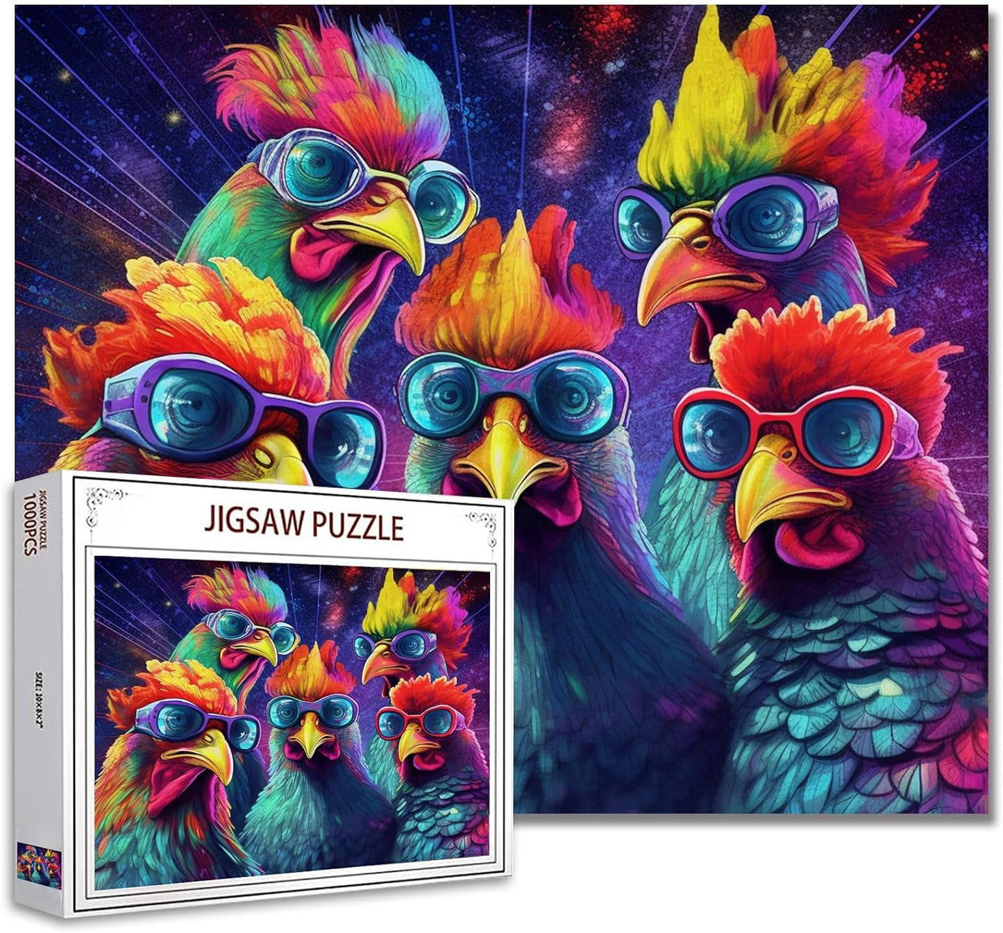 5 Roosters with Sunglasses Jigsaw Puzzles - Tucocoo