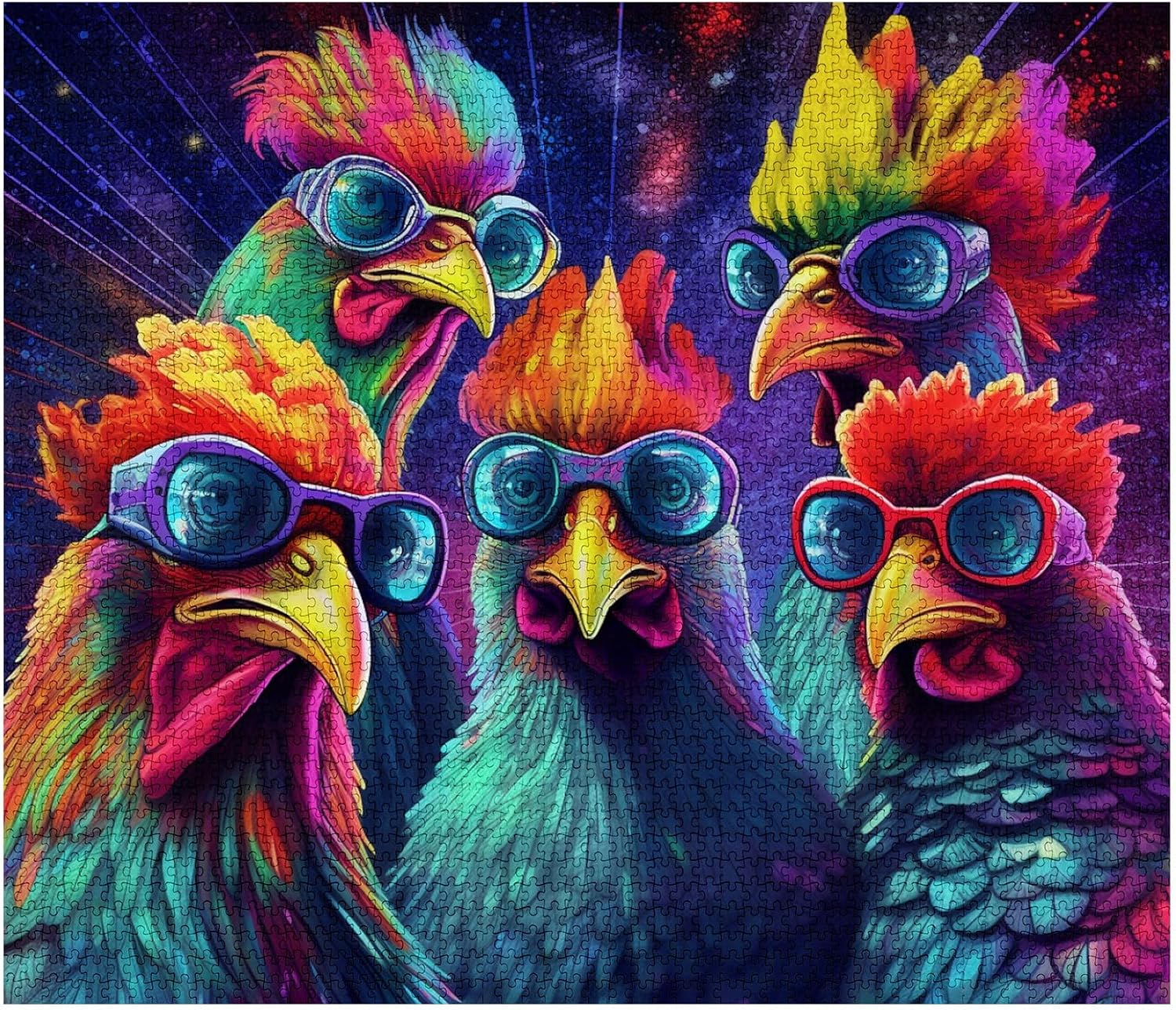 5 Roosters with Sunglasses Jigsaw Puzzles - Tucocoo