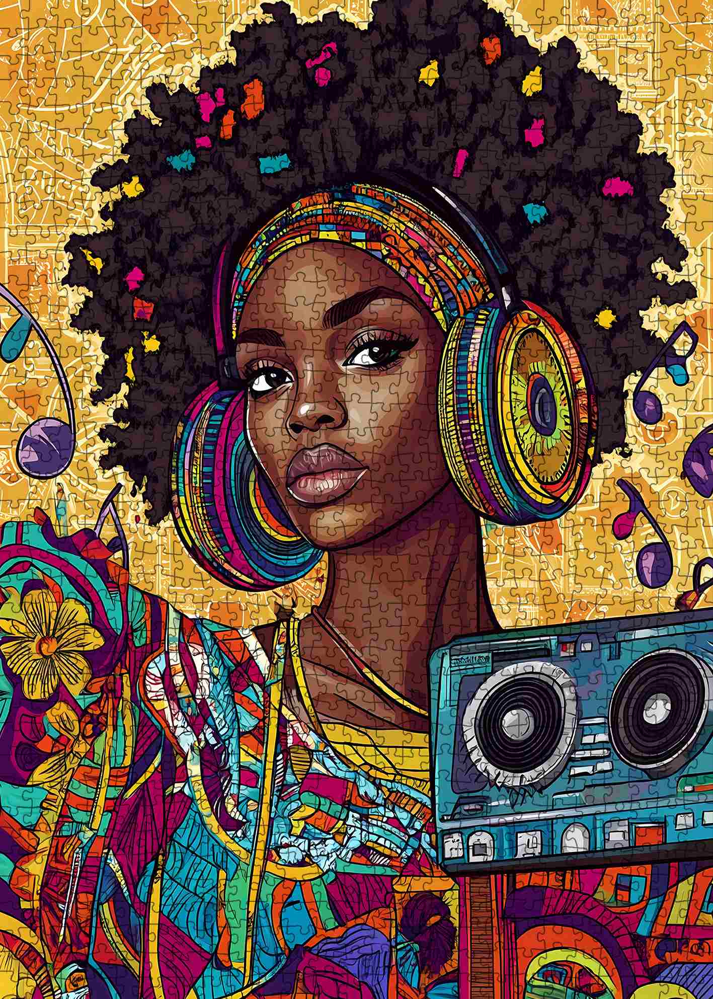 Rock and Roll Girl Jigsaw Puzzle