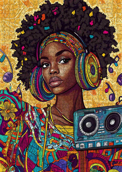 Rock and Roll Girl Jigsaw Puzzle