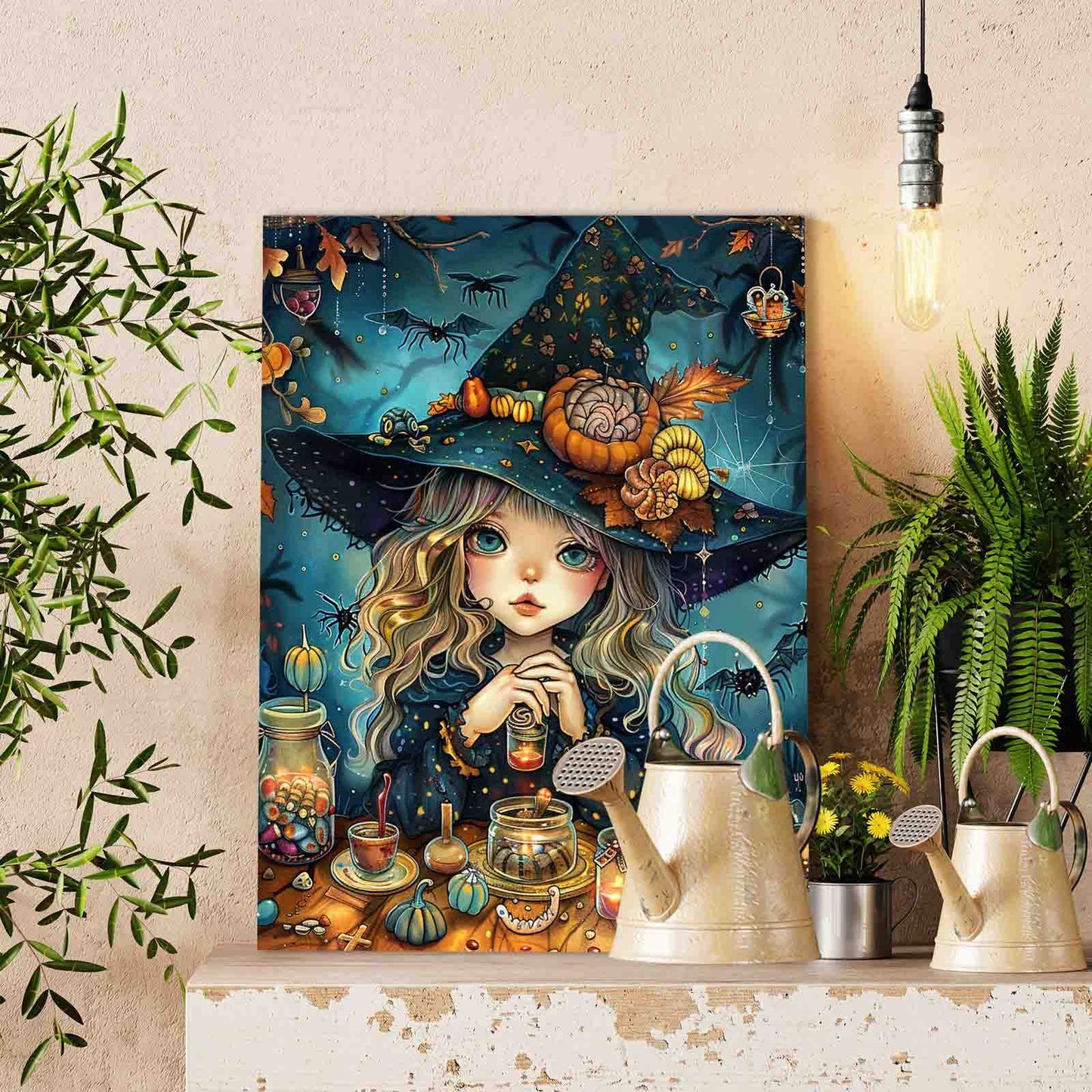 Adorable Witch Moonlight Forest Paint by Numbers