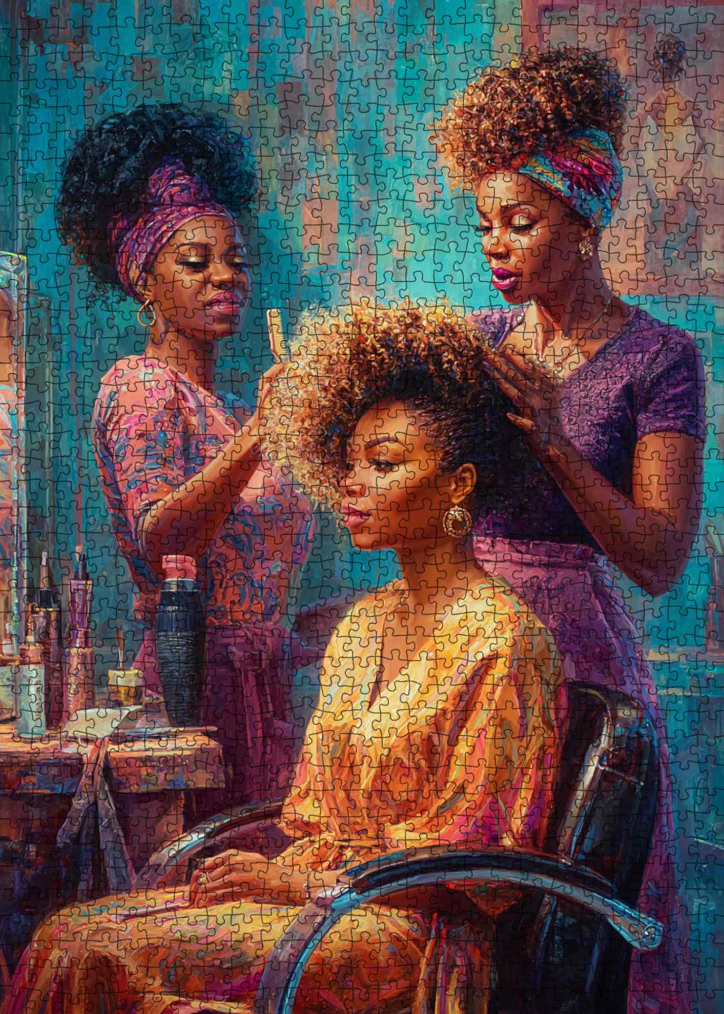 African American Women Hair Salon Jigsaw Puzzle