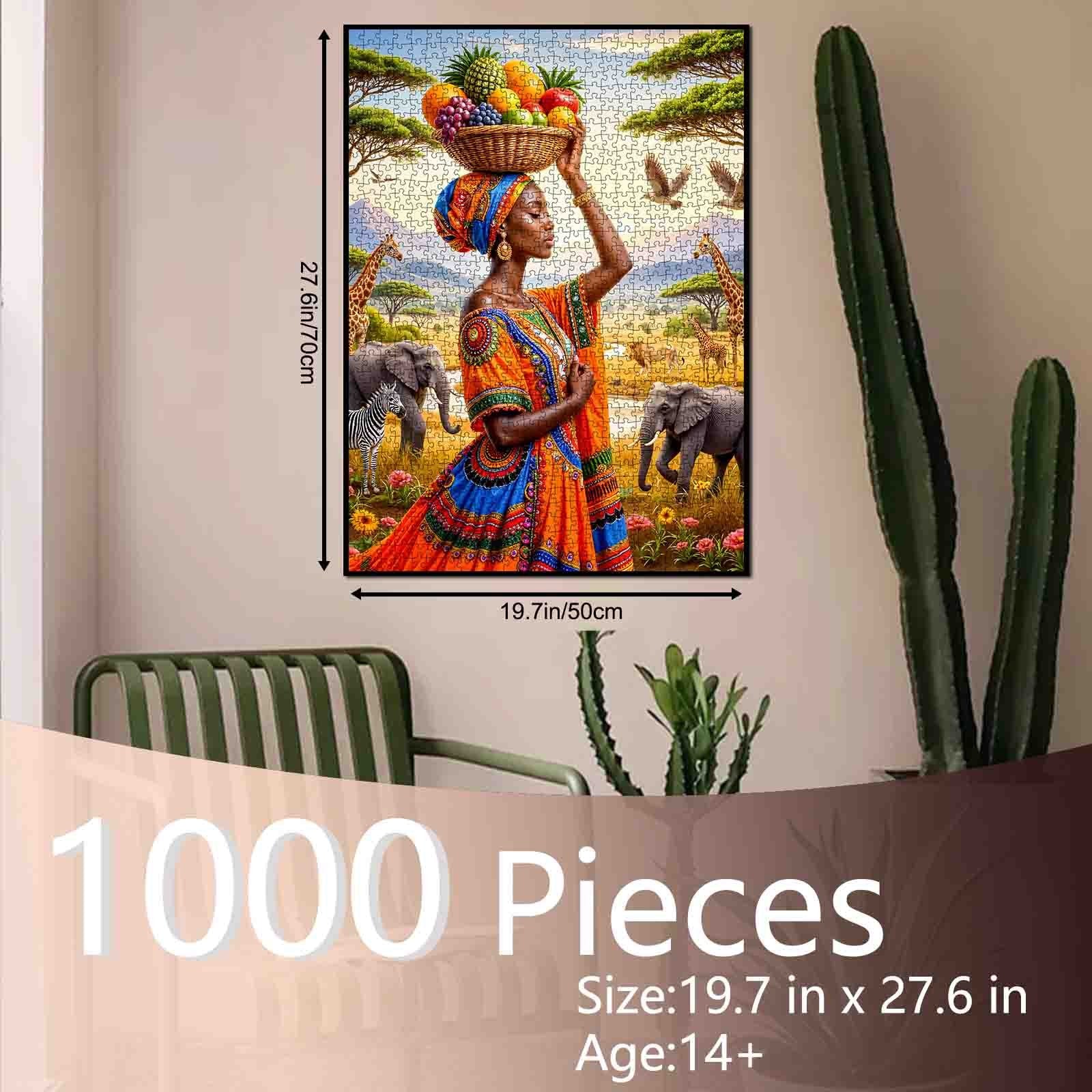 African Beauty Fruit Basket Savanna Jigsaw Puzzle – Tucocoo