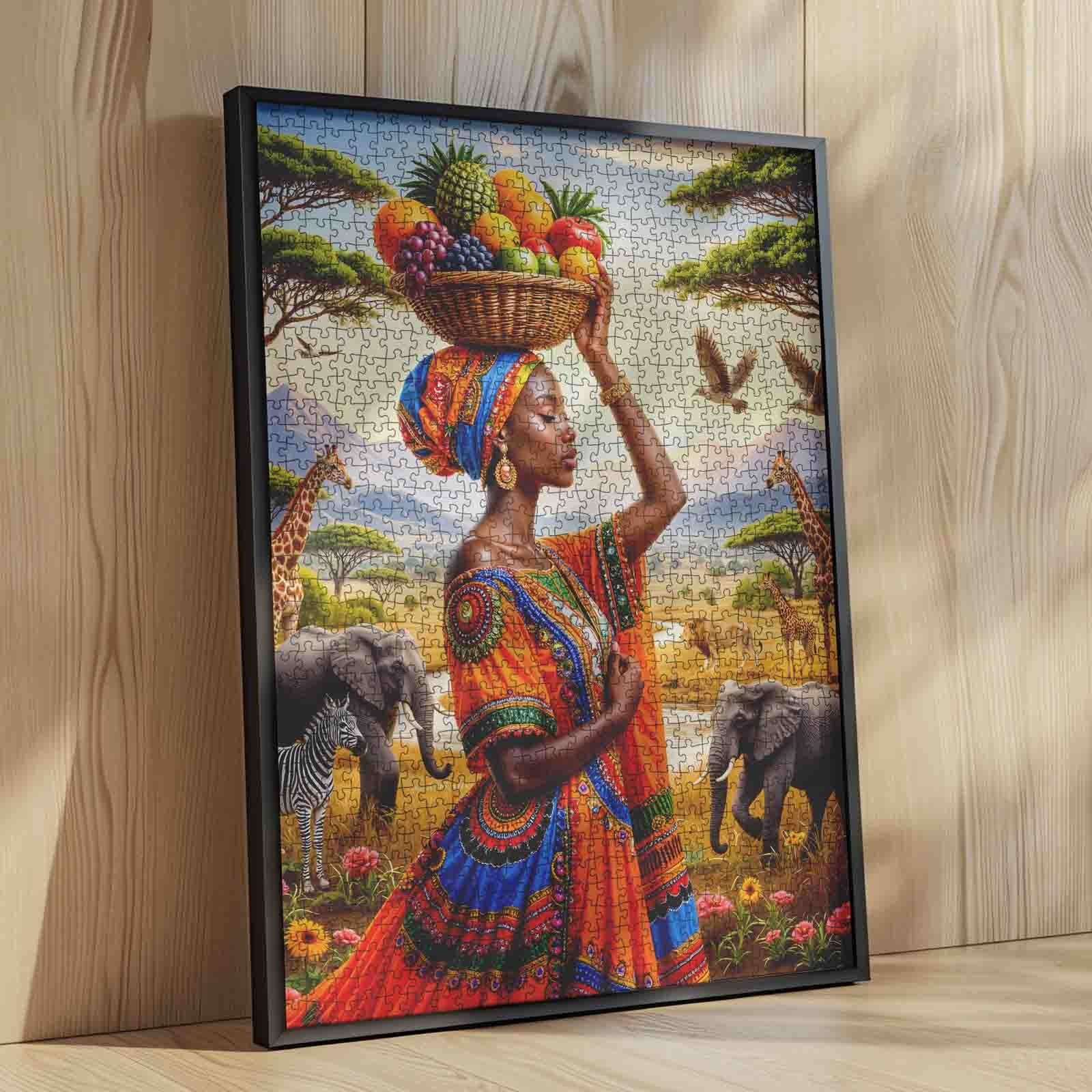 African Beauty Fruit Basket Savanna Jigsaw Puzzle – Tucocoo