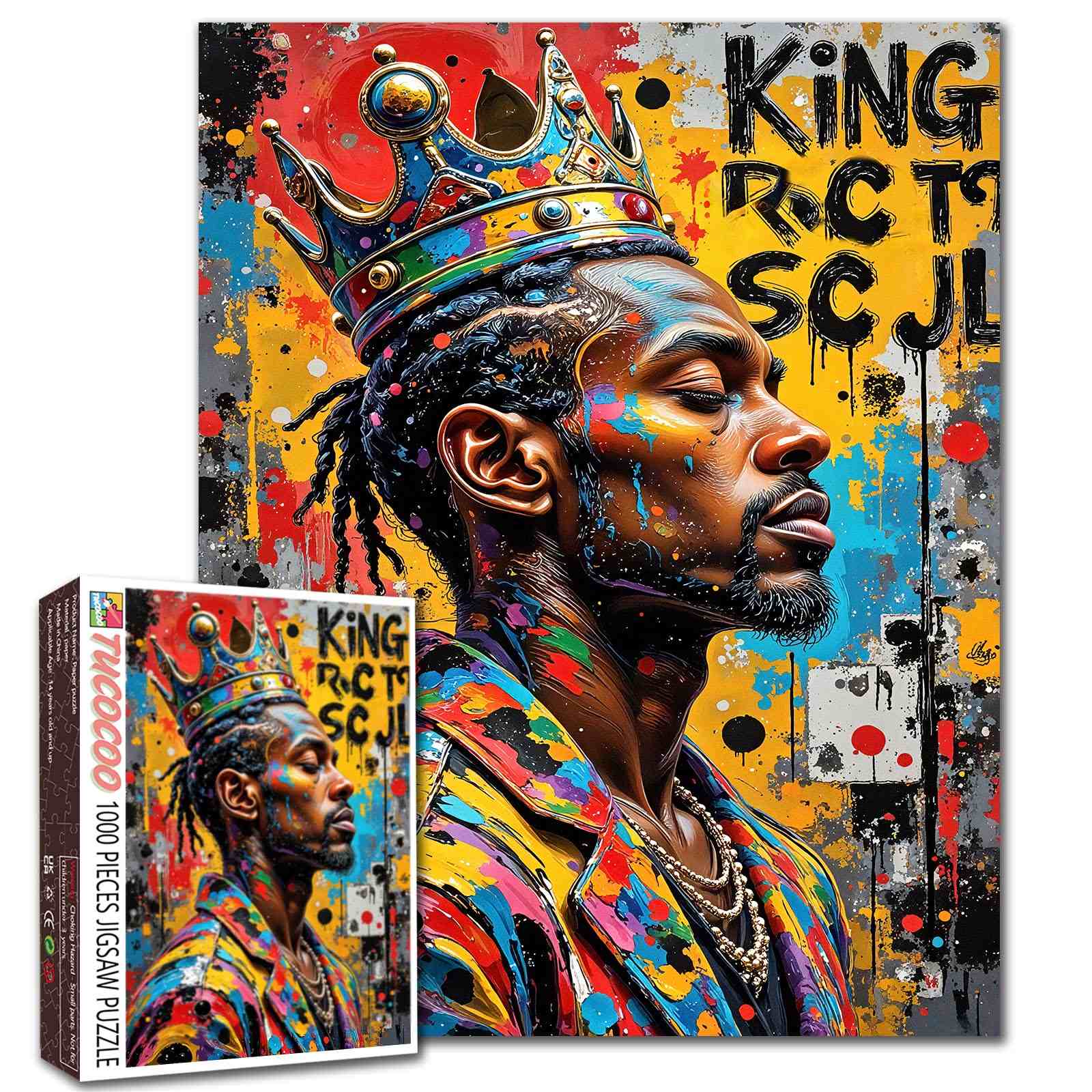 African King Graffiti Street Art Jigsaw Puzzle