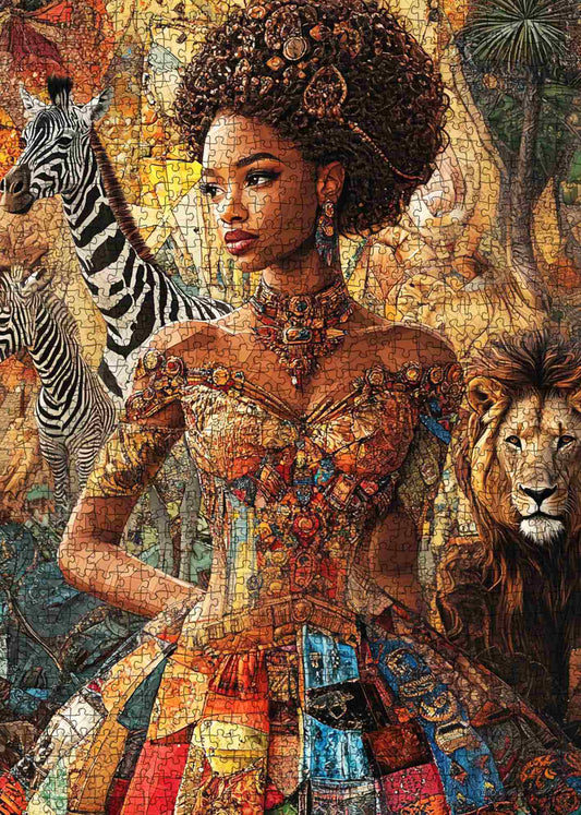 African Queen and Wildlife Jigsaw Puzzle