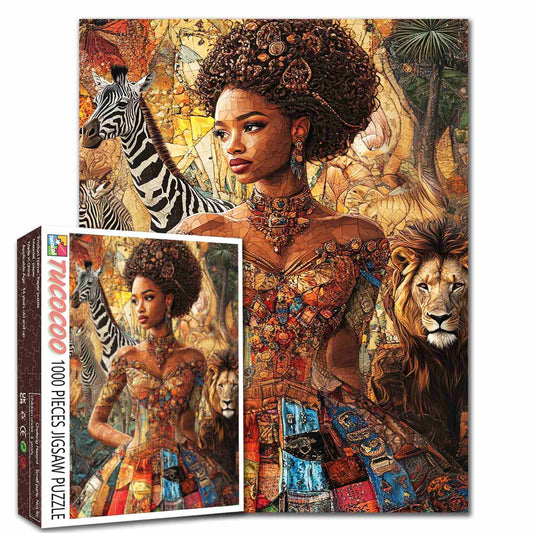 African Queen and Wildlife Jigsaw Puzzle