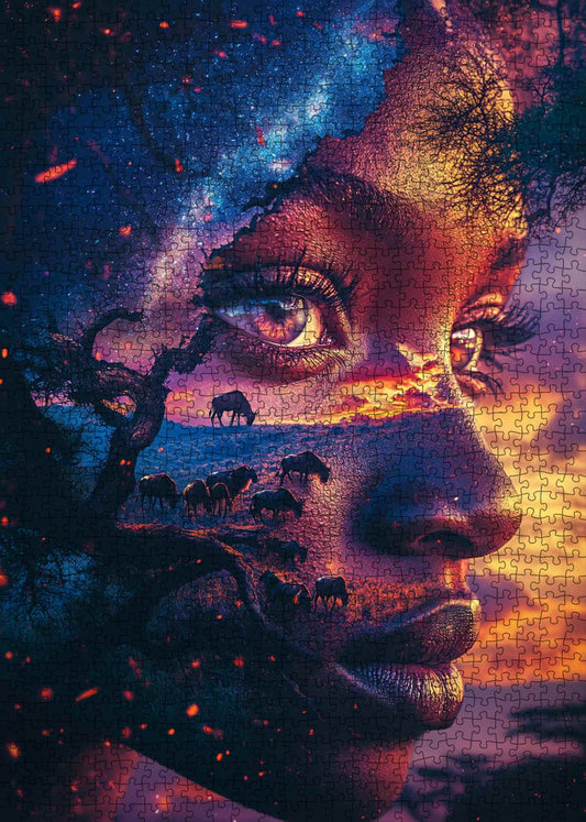 African Sunset Dream Jigsaw Puzzle