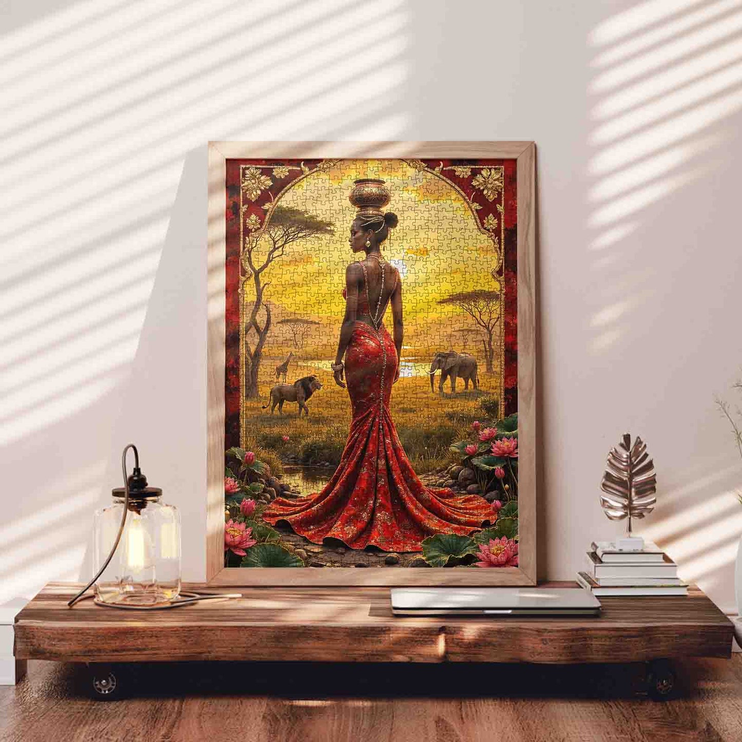 African Sunset Queen Wildlife Elegance Jigsaw Puzzle
