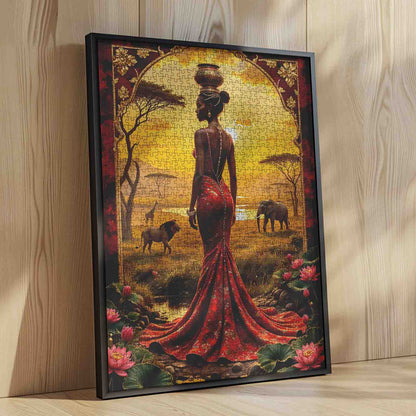 African Sunset Queen Wildlife Elegance Jigsaw Puzzle