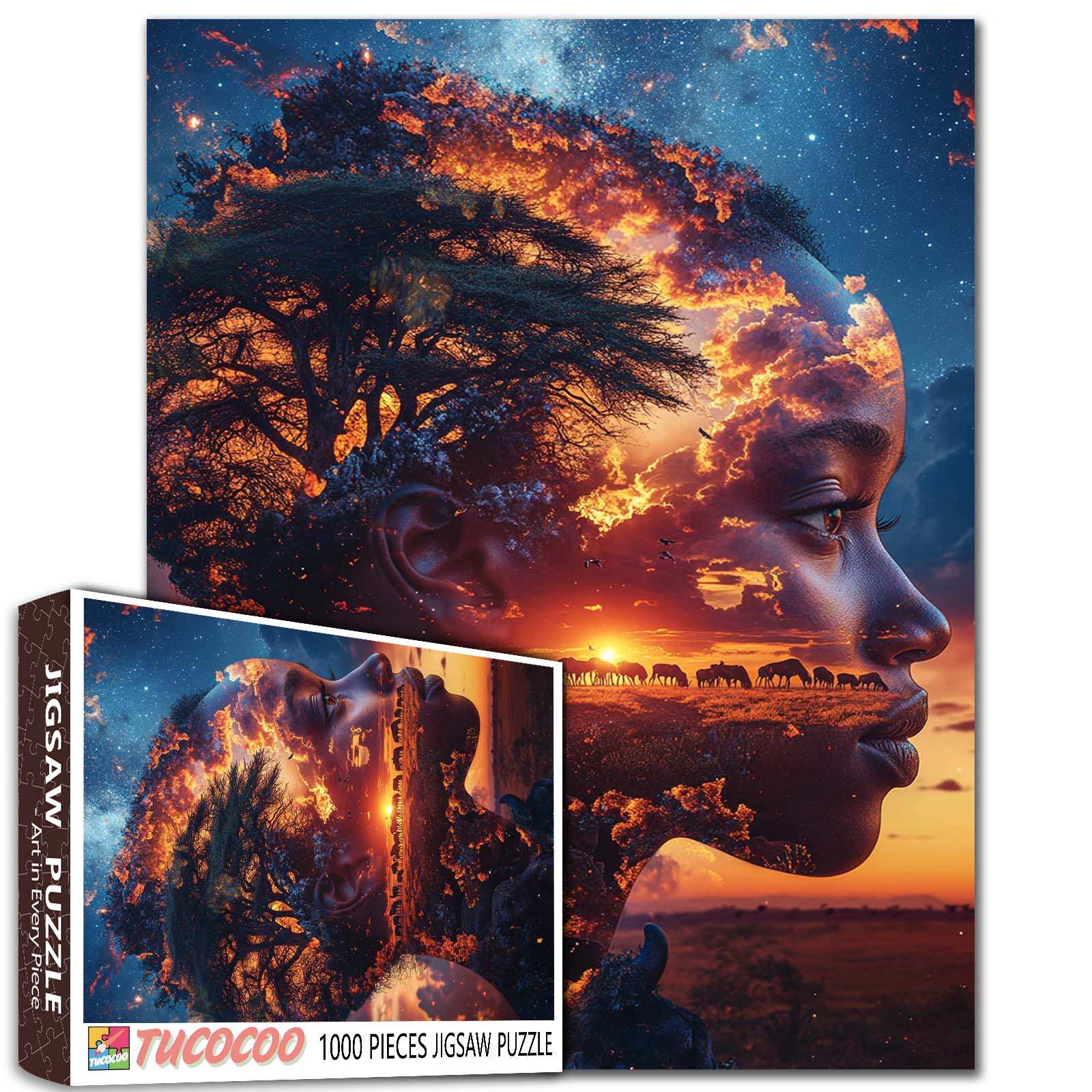 African Sunset Spirit Jigsaw Puzzle