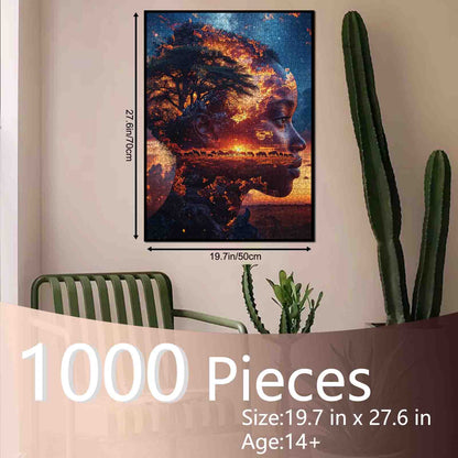 African Sunset Spirit Jigsaw Puzzle