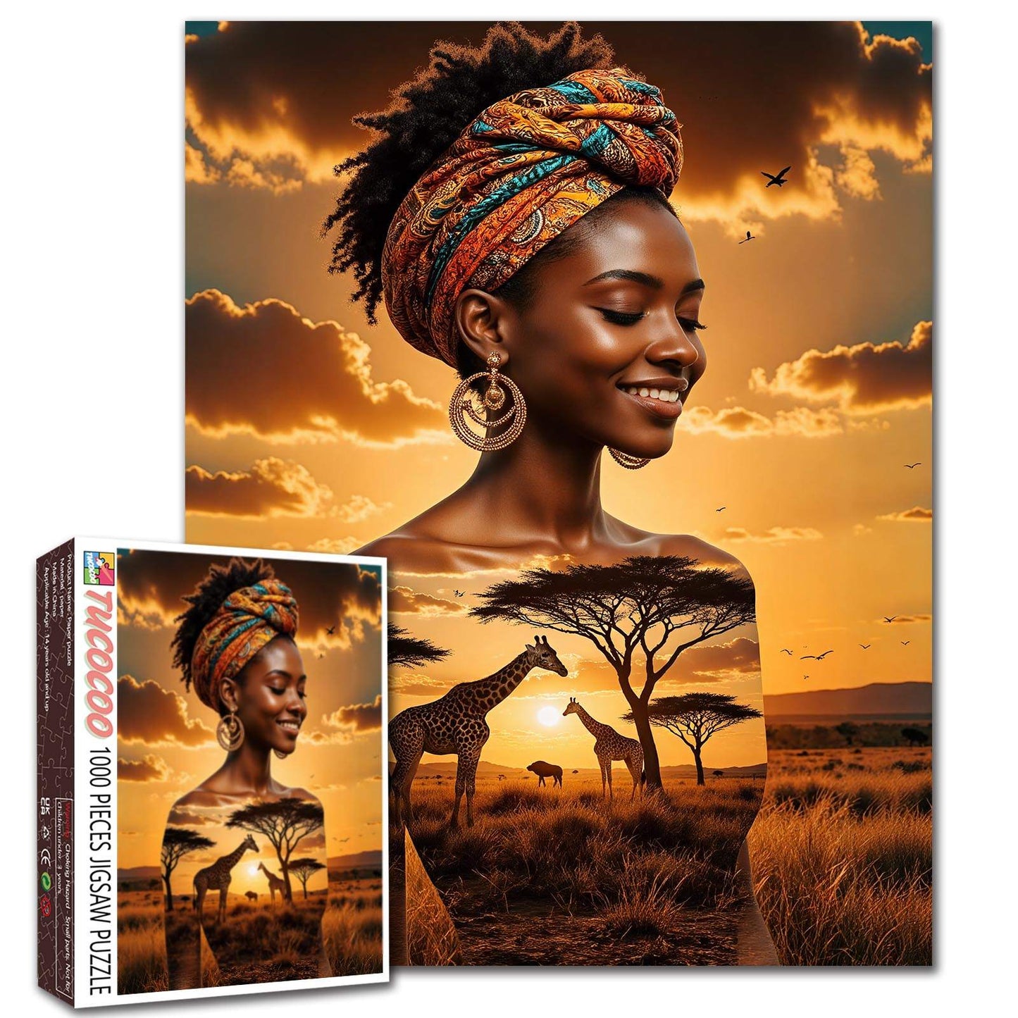 African Sunset Spirit Landscape Jigsaw Puzzle