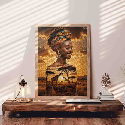 African Sunset Spirit Landscape Jigsaw Puzzle
