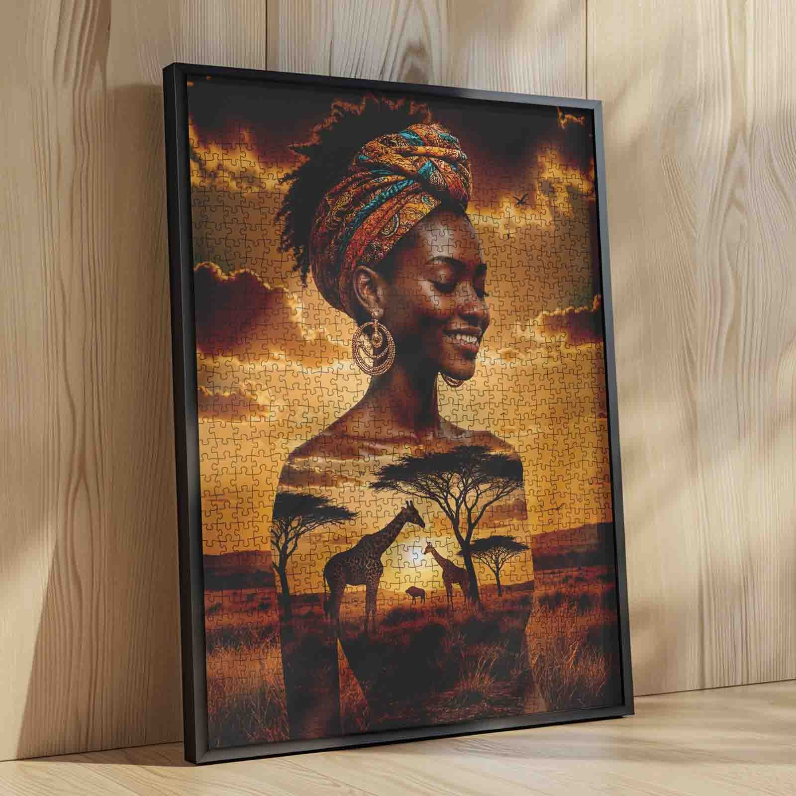 African Sunset Spirit Landscape Jigsaw Puzzle