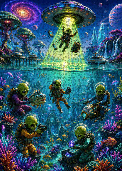 Alien Underwater Crystal Hunt Jigsaw Puzzle
