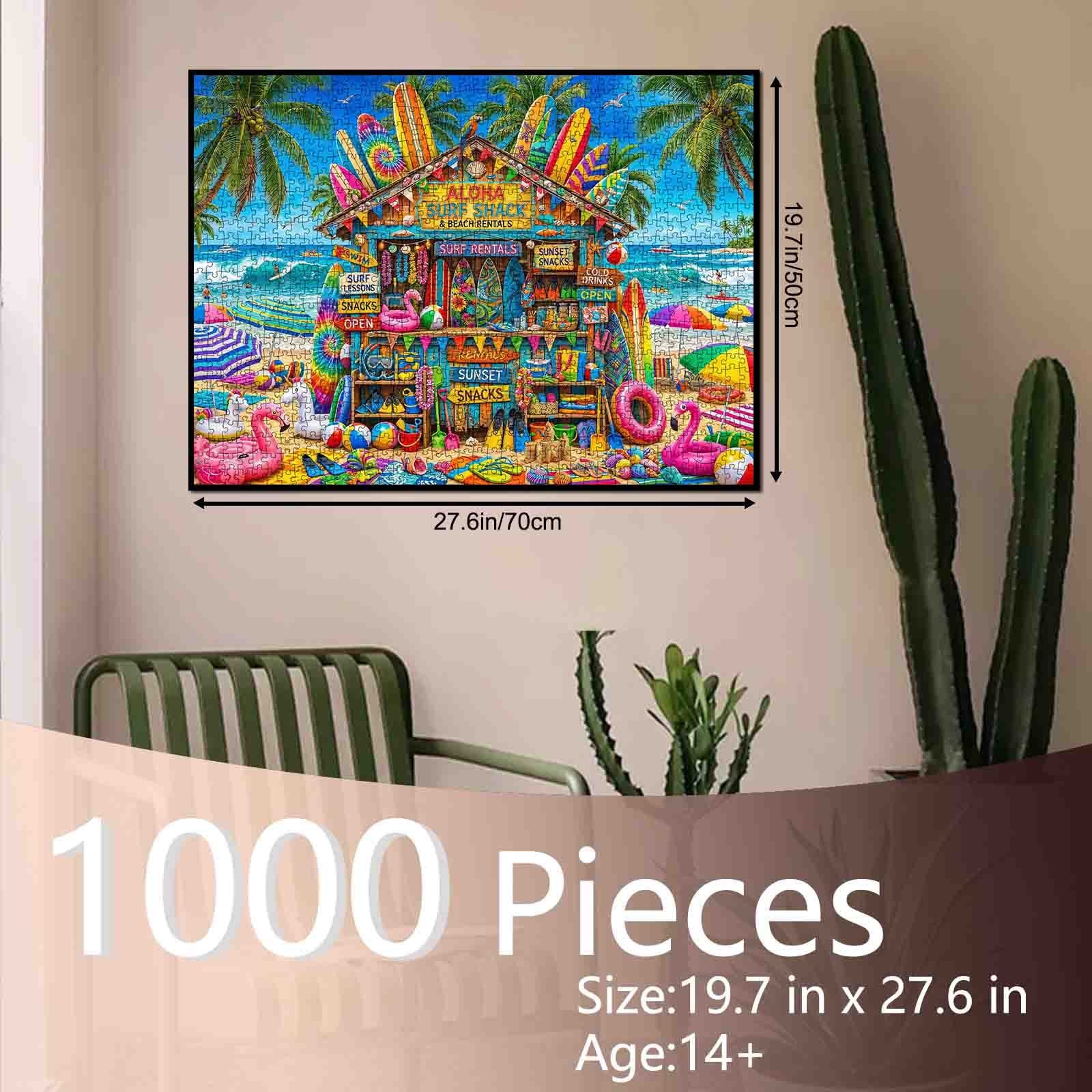Aloha Surf Shack Colorful Beach Market Jigsaw Puzzle
