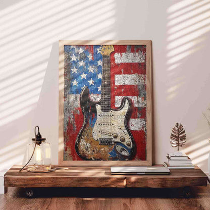 American Flag Guitar Jigsaw Puzzle