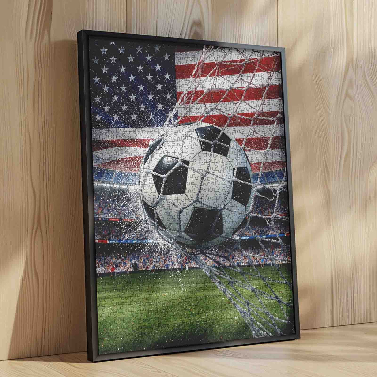 American Flag Soccer Goal Jigsaw Puzzle