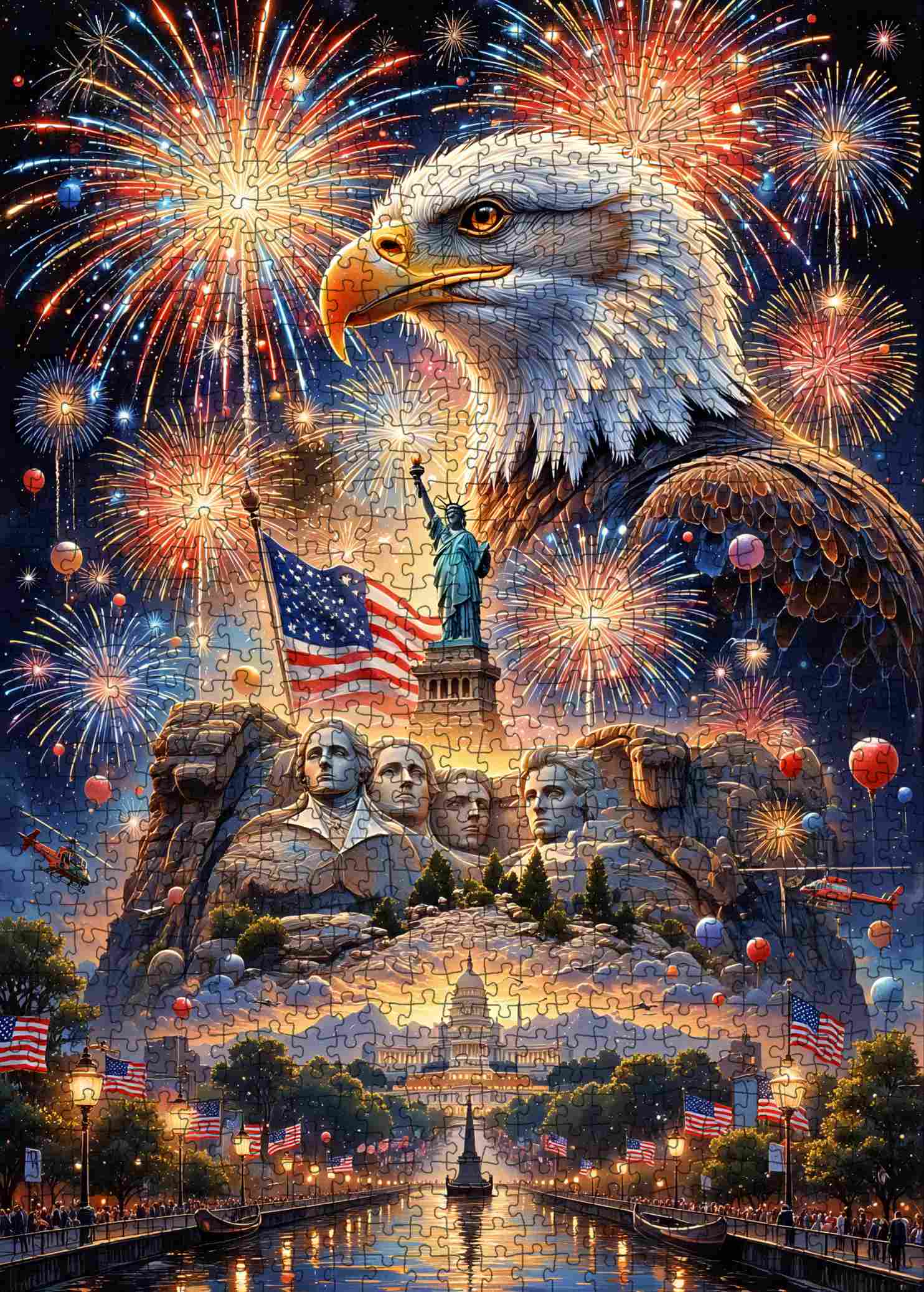 American Freedom Fireworks Jigsaw Puzzle