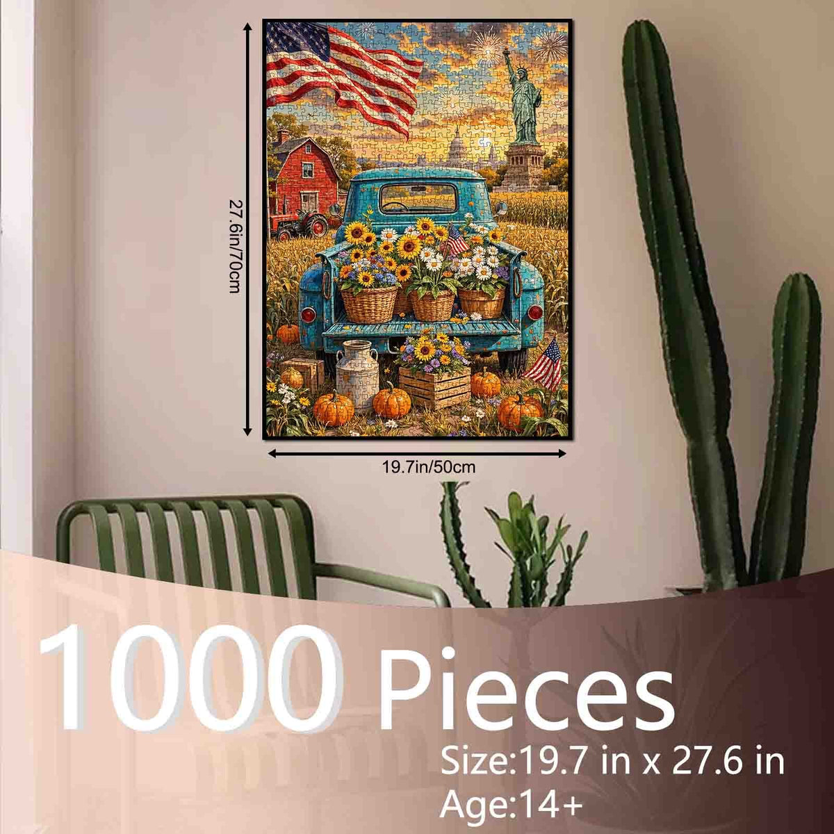 American Harvest Truck and Flowers Jigsaw Puzzle