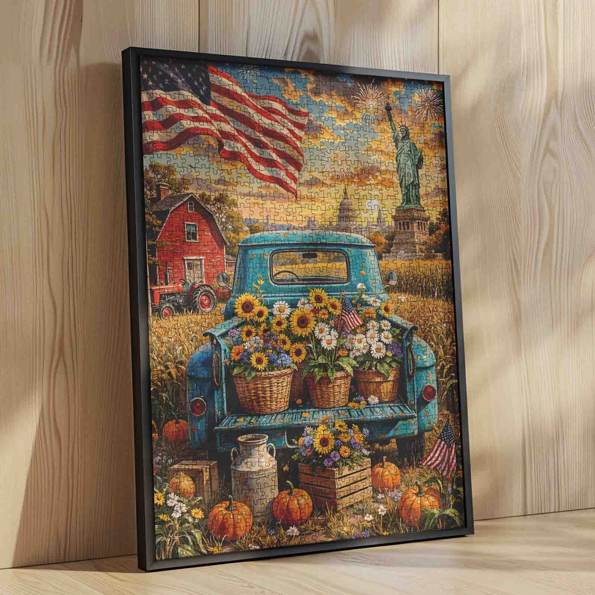 American Harvest Truck and Flowers Jigsaw Puzzle