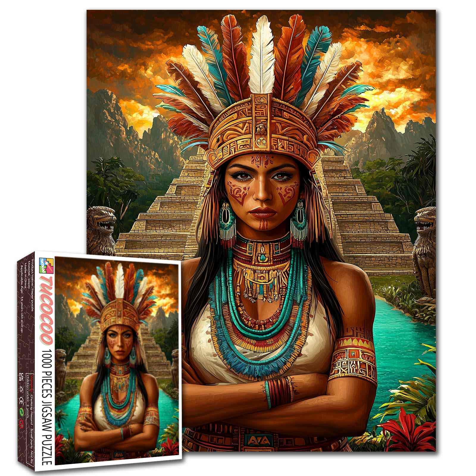 Ancient Tribal Queen Temple Guardian Jigsaw Puzzle