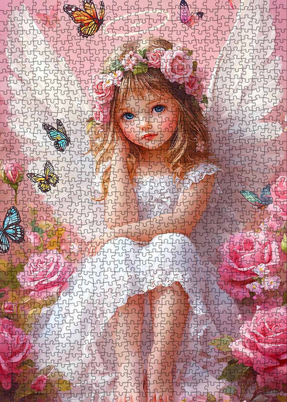 Angel with Rose and Butterfly Jigsaw Puzzle