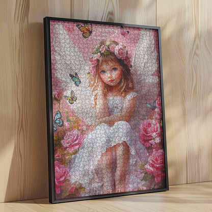 Angel with Rose and Butterfly Jigsaw Puzzle