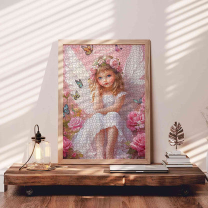 Angel with Rose and Butterfly Jigsaw Puzzle