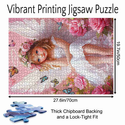 Angel with Rose and Butterfly Jigsaw Puzzle