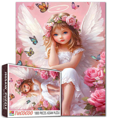 Angel with Rose and Butterfly Jigsaw Puzzle