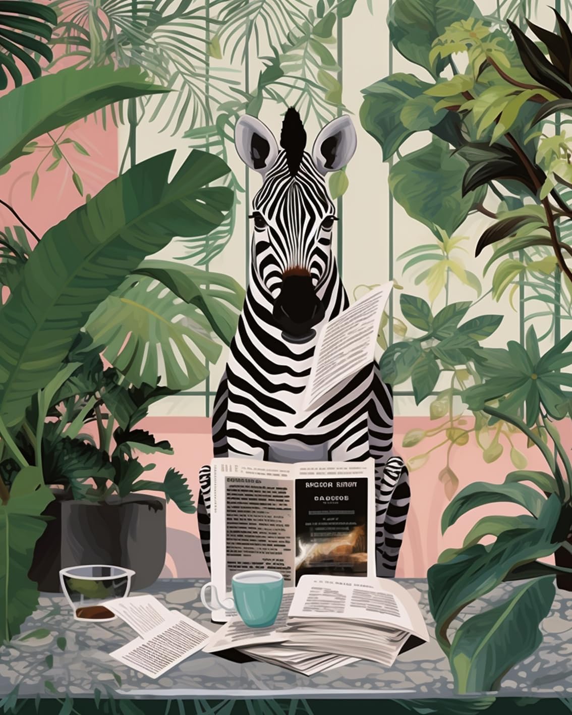 Zebra in Reading Paint by Numbers