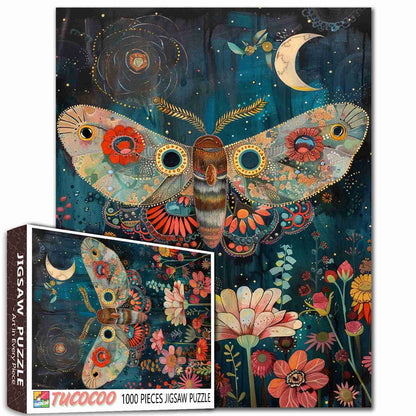 Moth and Flowers Jigsaw Puzzle