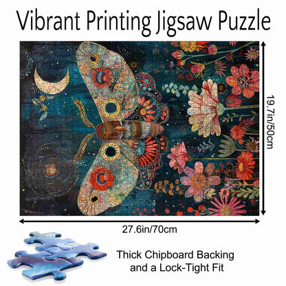 Moth and Flowers Jigsaw Puzzle