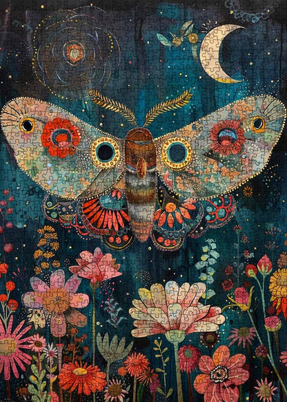 Moth and Flowers Jigsaw Puzzle