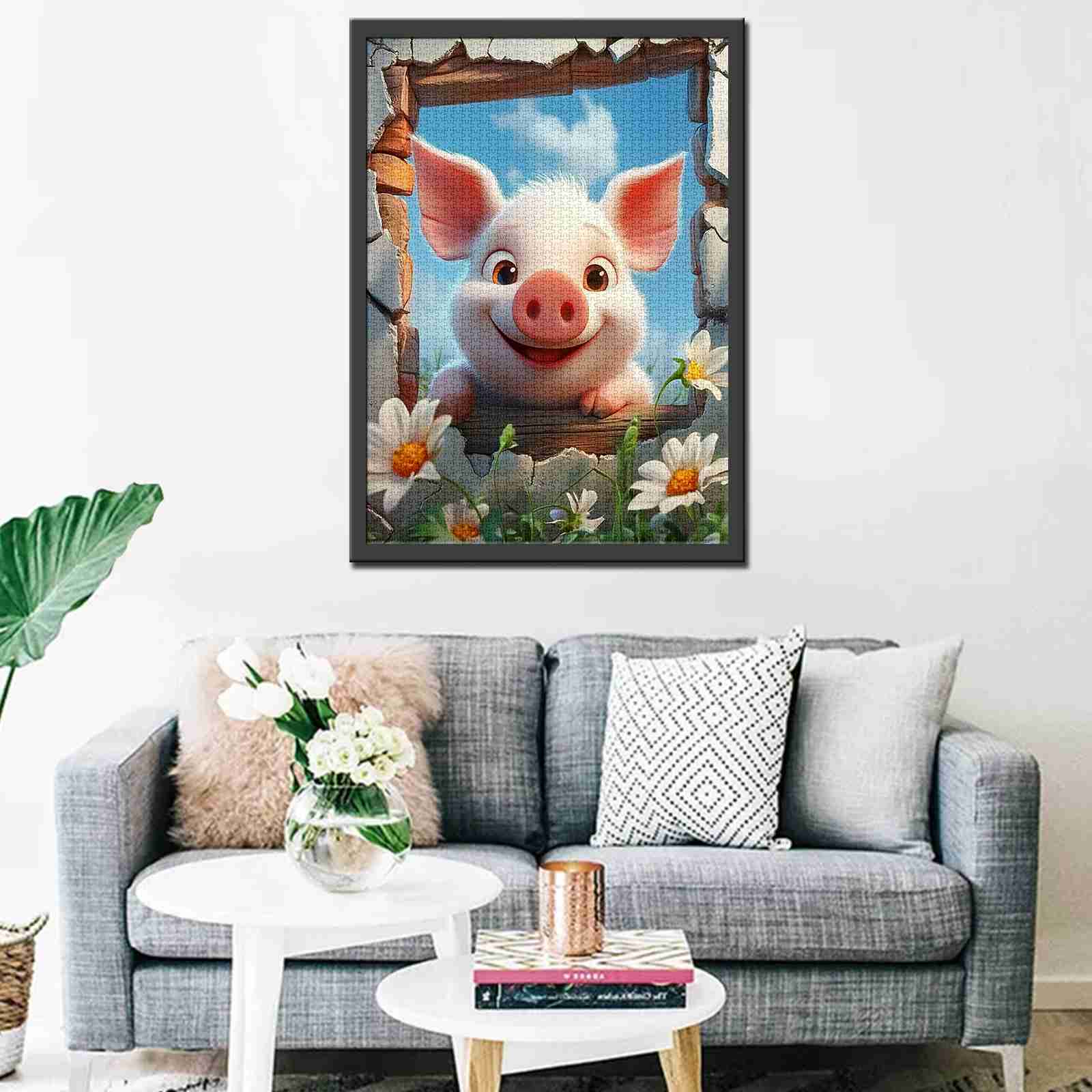 Cheerful Piglet Farm Jigsaw Puzzle