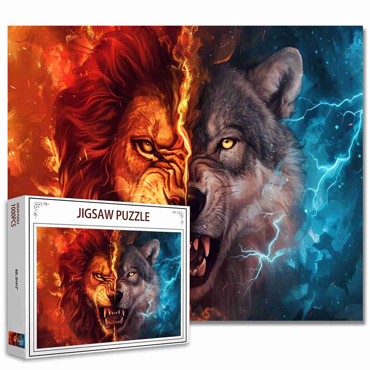 Puzzles Lion et Loup Feu et Glace