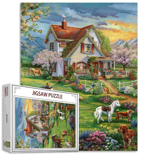 Puzzles Maison de campagne avec animaux