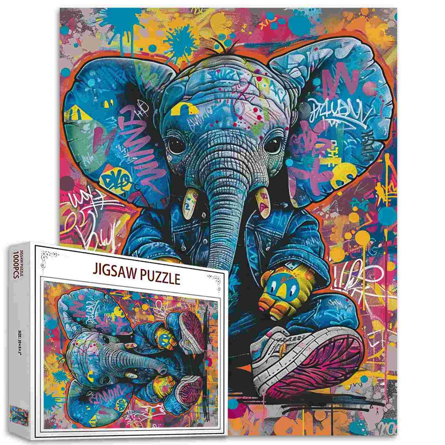 Colorful Graffiti Elephant Jigsaw Puzzles